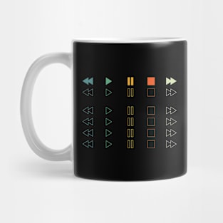 Repeated Music Player Buttons Retro Colors Mug